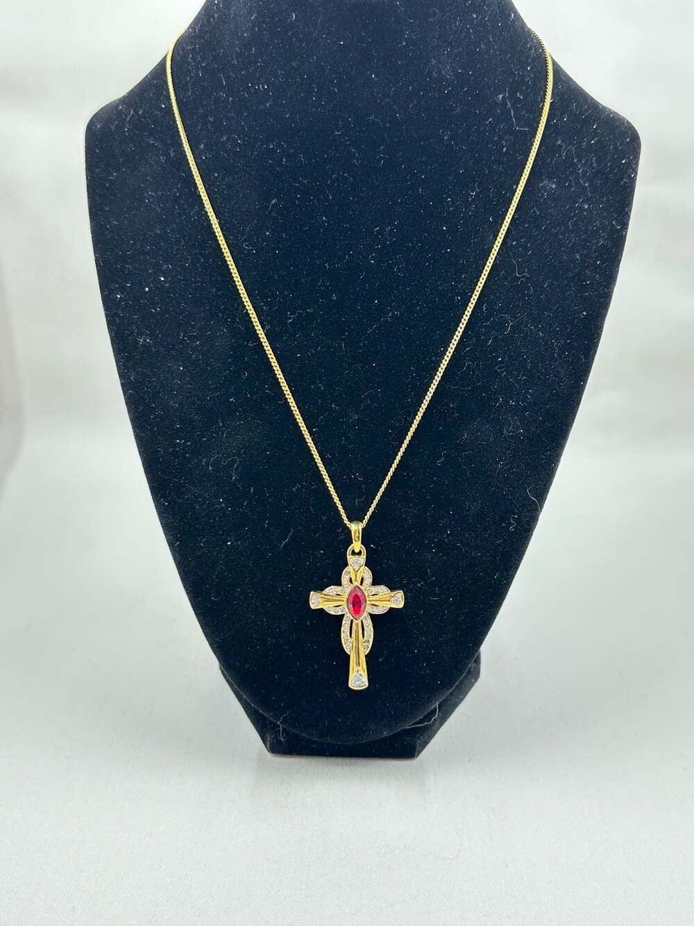 Camrose & Kross JBK Jackie Kennedy Gold-Plated Rhinestone Cross Necklace